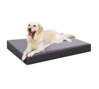 MIHIKK Waterproof Dog Beds Large Sized Dog Orthopedic Dog Beds for Crate with Removable Washable Cover Egg-Crate Foam Pet Pad Mat with Anti-Slip Bottom, 41x27 Inch, Grey