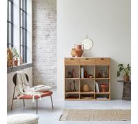 Miho - Solid teak and premium pink terrazzo console table Pink