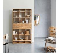 Miho - Tall bookcase in solid oak Natural