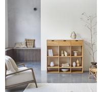 Miho - White solid oak and premium terrazzo console table White