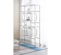Mihomeuk Labyrinth Stainless Steel Bookcase With Glass Inserts