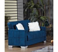 Mihomeuk Montreal Royal Blue Velvet 2 Seater Sofa Bed