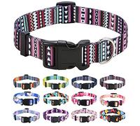 Mihqy Dog Collar for Large Dogs, Cute Small Medium Large Dog Pet Collar, with Bohemia Tribal Geometric Patterns, Soft Adjustable for Boy Girl Female Male Puppy Dog Collar(Bohemian Purple,L)