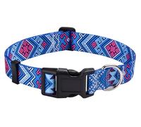 Mihqy Dog Collar for Large Dogs, Fashion Design, Blue Ethnic Style,L