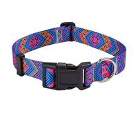Mihqy Dog Collar for Large Dogs, Fashion Design, Orange Ethnic Style,L