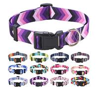 Mihqy Dog Collar for Medium Dogs, Cute Small Medium Large Dog Pet Collar, with Bohemia Tribal Geometric Patterns, Soft Adjustable for Boy Girl Female Male Puppy Dog Collar(Purple Arrow,M)