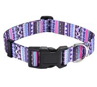 Mihqy Dog Collar for Medium Dogs, Fashion Design, Purple Bohemia,M
