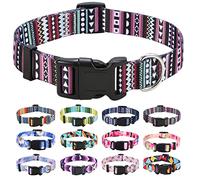 Mihqy Dog Collar for Small Dogs, Cute Small Medium Large Dog Pet Collar, with Bohemia Tribal Geometric Patterns, Soft Adjustable for Boy Girl Female Male Puppy Dog Collar(Bohemian Purple,S)