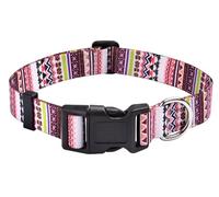 Mihqy Dog Collar for Small Dogs Puppy Cats,Fashion Design, Pink Bohemia,XS | Neck Fit 7.9"-11.8", Multiple Patterns，4 Sizes for Small Medium Large Dogs, Comfortable for Walks and Outdoor Hikes