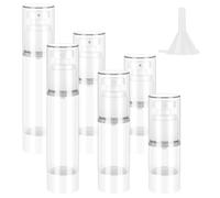 MIHURO Airless Pump Bottle, 6Pcs Refillable Travel Pump Bottles 15ml 30ml 50ml, Travel Lotion Containers with Separatory Funnel Vacuum Press Bottles for Foundation Essence Lotion Perfume Toner