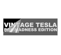 Mihutu - VINTAGE TESLA - PRE-MADNESS EDITION - 24 x 4 CM Vinyl Sticker with Anti Elon Statements for Tesla Car (White Character)