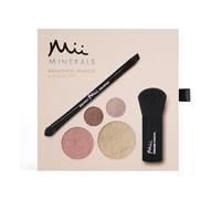 Mii Cosmetics 100% Mineral Beautiful Basics Foundation, Eyeshadow, Blush & Brush Set | Highly Pigmented Colour| Suitable for All Skin Types | Great for Sensitive Skin | Precious Sand 05
