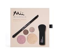 Mii Cosmetics 100% Mineral Beautiful Basics Foundation, Eyeshadow, Blush & Brush Set | Highly Pigmented Colour| Suitable for All Skin Types | Great for Sensitive Skin | Precious Peach 03