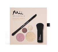 Mii Cosmetics 100% Mineral Beautiful Basics Foundation, Eyeshadow, Blush & Brush Set | Highly Pigmented Colour| Suitable for All Skin Types | Great for Sensitive Skin | Precious Porcelain 01