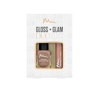Mii Cosmetics Gloss + Glam Lip Gloss and Nail Polish Duo Gift Set | Beauty Kit | Hydrating Lipgloss & Long-Lasting Nail Polish | Perfect Makeup Gift Set for Women | Pamper + Big Tease