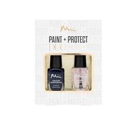 Mii Cosmetics Paint + Protect Nail Polish & Top Coat Duo Gift Set | Quick Dry Nail Polish & Shiny Top Coat Set | Strengthening Formula | Scandi-Navy