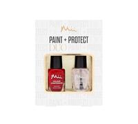Mii Cosmetics Paint + Protect Nail Polish & Top Coat Duo Gift Set | Quick Dry Nail Polish & Shiny Top Coat Set | Strengthening Formula | Indulgent Heart