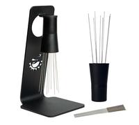 MiiCoffee WDT Tool, Magnetic Coffee Stirrer 0.4mm 9 Installed Pins + 0.25mm 9 Extra Needles for Espresso Distribution Tool with Metal Stand for Barista Espresso (Black)