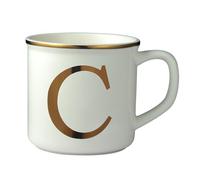 Miicol Ceramic Coffee Mug 16 oz, Monogram Coffee Cup, Golden Initial Tea Mug, Personalized Tea Cup, Unique Gift, Large Mug for Home, Office, Letter C