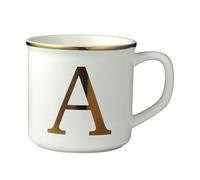 Miicol Ceramic Coffee Mug 16 oz, Monogram Coffee Cup, Golden Initial Tea Mug, Personalized Tea Cup, Unique Gift, Large Mug for Home, Office, Letter A