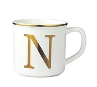 Miicol Ceramic Coffee Mug 16 oz, Monogram Coffee Cup, Golden Initial Tea Mug, Personalized Tea Cup, Unique Gift, Large Mug for Home, Office, Letter N