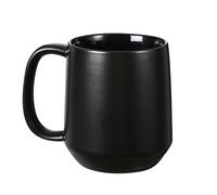 Miicol Ceramic Coffee Mug, 455ml Large Coffee Cup, Tea Mug with Handle, Flat Bottom Mug for Men, Women, Office, Microwave and Dishwasher Safe, Multi-Color, Black
