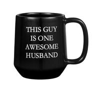 Miicol Funny Coffee Mug 16 oz, Black Coffee Cup, Large Ceramic Tea Mug, Gift Idea for Men, Husband, Flat Bottom Tea Cup, Unique Gift for Birthday, Christmas