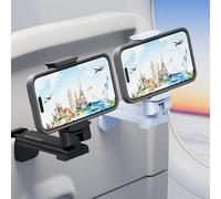 MiiKARE 2 Pack Portable Airplane Phone Holder-360° Rotation Phone Holder for Plane,Hands-Free Travel Essentials,Foldable Pocket-size Phone Stand Holiday Essentials Compatible iPhone&Android-Black&Blue
