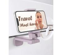 MiiKARE Portable Airplane Phone Holder-360° Rotation Phone Holder for Plane,Hands-Free Travel Essentials for Flying,Foldable Pocket-size Phone Stand Holiday Essentials Compatible iPhone&Android-Purple