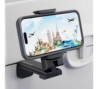 MiiKARE Portable Airplane Phone Holder 360° Rotation Phone Holder for Plane,Hands-Free Travel Essentials for Flying,Foldable Pocket-size Phone Stand Holiday Essentials Compatible iPhone&Android,Black