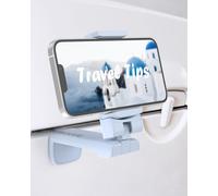 MiiKARE Portable Airplane Phone Holder-360° Rotation Phone Holder for Plane,Hands-Free Travel Essentials for Flying,Foldable Pocket-size Phone Stand Holiday Essentials Compatible iPhone&Android-Blue