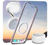 MiiKARE Upgraded Magnetic Phone Holder 360° Rotating Vacuum Magnetic Car Phone Holder for Mag-safe, Adjustable&Foldable Cars Phone Mount for Automobile/Gym/Mirror/Shower for i-Phone&Android, White