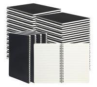 miikoul 100 Packs A5 Spiral Notebooks, Black Ruled Notebooks Bulk, 8.3"×5.5", 60 Sheets/120 Pages, Hardcover Lined Journal Notepad Travel Notebooks for Office and Back to School Supplies