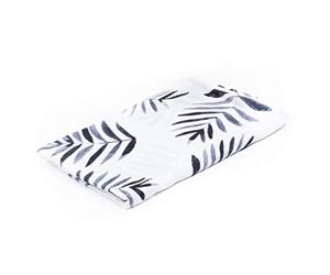 Miilk Black And White Palm Leaf Muslin, Swaddle Blanket, 120x120cm, Lightweight, Premium Quality, Bamboo Cotton, Nursing Cover, Pram Cover, Crib Sheet, Baby Boy, Baby Girl, Newborn, Unisex Baby