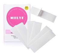 MIILYE Double Sided Tape for Clothing Fabric Fashion to Body Skin, Transparent Clear Bra Tape for Dress, 60 Count (1" x 3" Strips)