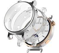 Miimall 2-Pack Case Compatible with Huawei Watch GT 4, Soft TPU Bumper Cover with Screen Protector, Anti-Scratch Shockproof Full Protective Case for Huawei Watch GT4 41mm-Clear+Silver
