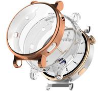 Miimall 2-Pack Case Compatible with Huawei Watch GT 4, Soft TPU Bumper Cover with Screen Protector, Anti-Scratch Shockproof Full Protective Case for Huawei Watch GT4 41mm-Clear+Rose Gold