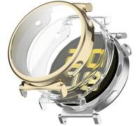 Miimall 2-Pack Case Compatible with Huawei Watch GT5, Soft TPU Bumper Cover with Screen Protector，Anti-Scratch Shockproof Full Protective Case for Huawei Watch GT 5 41mm-Clear+Gold