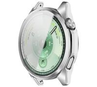 Miimall 2-Pack Case for Huawei Watch GT 6, Soft TPU Bumper Cover with Screen Protector, Transparent Anti-Scratch Shockproof Full Protective Case for Huawei Watch GT6 46mm-Clear+Silver