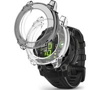 Miimall 2-Pack Transparent Case Compatible with Garmin Instinct 3 45mm/50mm, Soft TPU Bumper Cover, Anti-Scratch Shockproof Protective Case for Garmin Watch Instinct 3-50mm Black+Clear