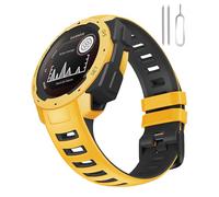 Miimall 22mm Silicone Strap for Garmin Instinct 2/1, Sport Strap for Solar/2 Solar Tactical, Esports, Tide, Surf, Crossover Bands - Yellow Black