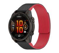 Miimall 26mm Magnetic Strap for Garmin Fenix 8 51mm, Fenix 7X Pro/7X/6X/6X Pro/5X/5X Plus, Quick Fit Loop Sport Strap, Soft Silicone Band for Epix Pro 51mm, Instinct 3 50mm/Instinct 2X-Black Red