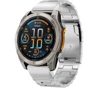 Miimall 26mm Strap Compatible with Garmin Fenix 8 51mm/Fenix 7X/6X/5X, Instinct 3 50mm/Instinct 2X/Enduro 3 2 Quick Release Metal Strap, Stainless Steel Band-Silver