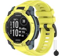 Miimall 26mm Strap Compatible with Garmin Instinct 3 50mm AMOLED/Solar/Tactical Edition, Breathable Soft Silicone Band, Adjustable Replacement Strap for Garmin Watch Instinct 3 50mm-Yellow