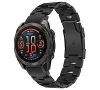 Miimall 26mm Titanium Strap for Garmin Fenix 8 51mm/Instinct 2X, Fenix 7X/Fenix 6X/Fenix 5X/Fenix 3 Metal Band, Quick Release Replacement Strap for Garmin epix Pro 51mm/Enduro 3/Quaitx 3-Black