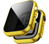 Miimall 2Pack Case for Apple Watch Series 11/10, Privacy Screen Protector Tempered Glass PC Cover, Anti-scratch Anti-spy Anti-peep Full Protective Case for iWatch Series 10/11 42mm-Gold