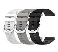 Miimall 3-Pack Silicone Strap for Garmin Vivoactive 6/5/3, 20mm Forerunner 165/55/245/645/570 42mm Sport Strap, Vivomove Luxe Trend/Venu 2Plus Sq2, Approach S12/S50/S42/S44 Cross-textured Band-WGB