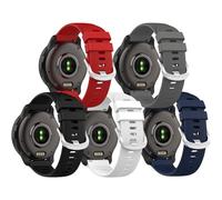 Miimall 5-Pack Silicone Strap for Garmin Vivoactive 6/5/3, 20mm Forerunner 570 42mm/165/55/245/645 Sport Strap, Vivomove Trend Luxe, Venu Sq/2 Plus, Approach S12/S50/S42/S44 Cross-textured Band-BWRGB