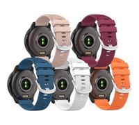 Miimall 5-Pack Silicone Strap for Garmin Vivoactive 6/5/3, 20mm Forerunner 570 42mm/165/55/245/645 Sport Strap, Vivomove Trend Luxe, Venu Sq/2 Plus, Approach S12/S50/S42/S44 Cross-textured Band-BPWRO