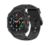Miimall Armor Case with Strap for Samsung Galaxy Watch Ultra 2025/2024, One-Piece Sport Band Cover, Lightweight Silicone Strap with Case for Samsung Galaxy Watch 8 Ultra/7 Ultra Wristband-Black